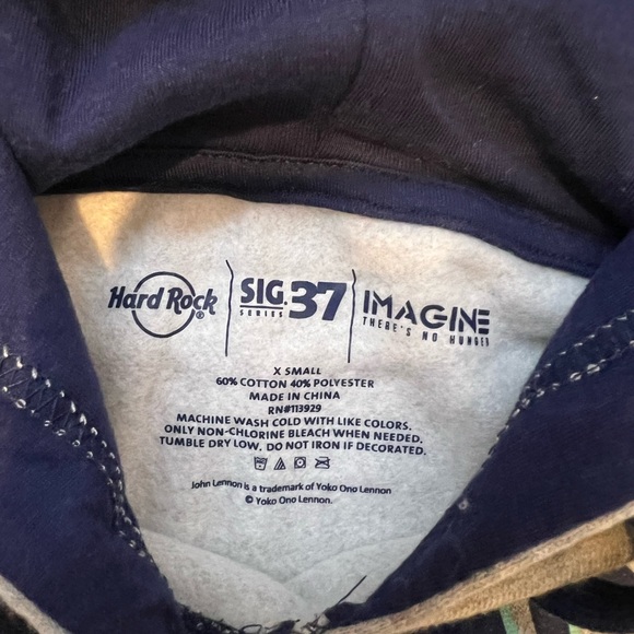 NWT Unisex Hard Rock Hoodie Sweatshirt XS - Picture 3 of 5